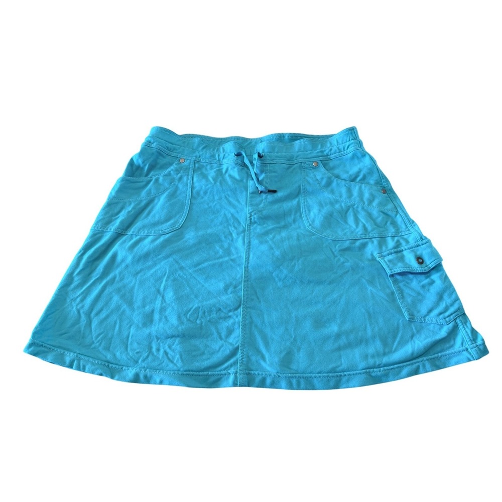 Kuhl Womens Turquoise Blue Cargo Hiking Skort Size Medium Drawstring Activewear